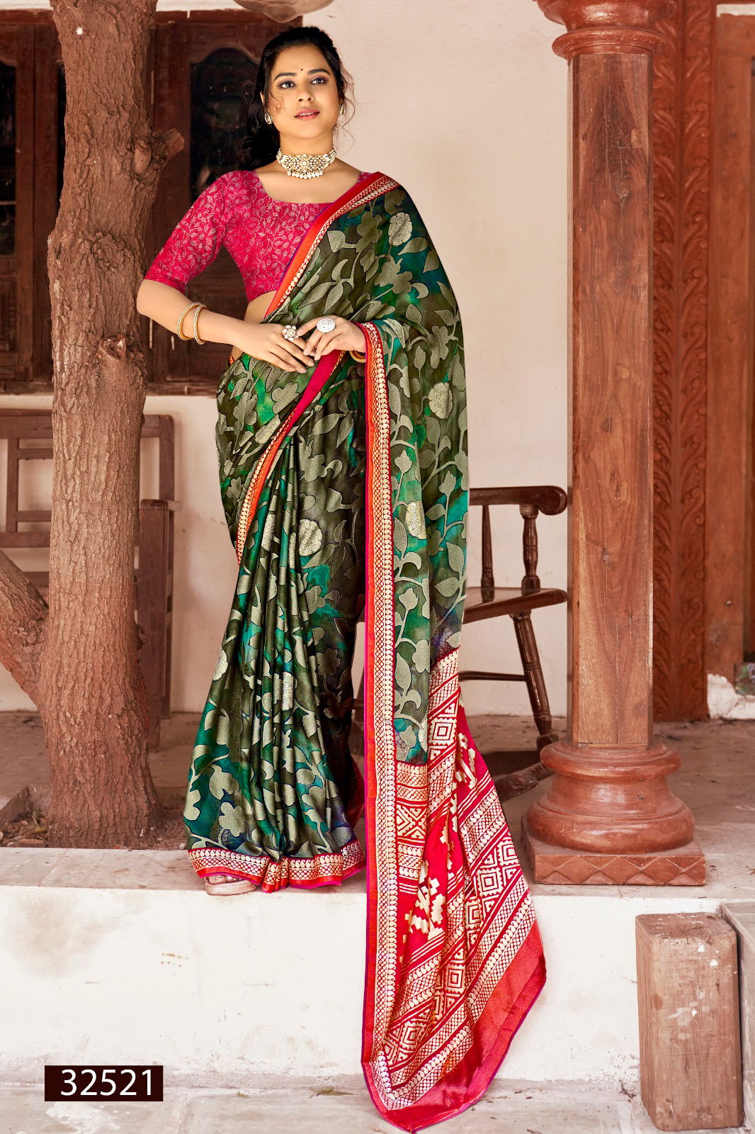 Navyanshi By Vallabhi Brasso Floral Printed Saree Wholesale Price In Surat